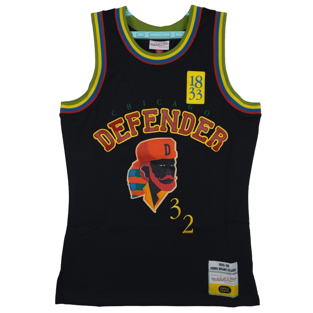 Hebru Brantley Mitchell & Ness Small Jersey Cut & Sew Logo Art Black NWT